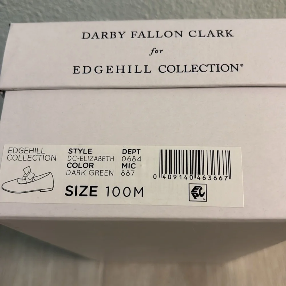 Edgehill Collection Darby Fallon Clark Girls Elizabeth Dark Green Velvet Shoe